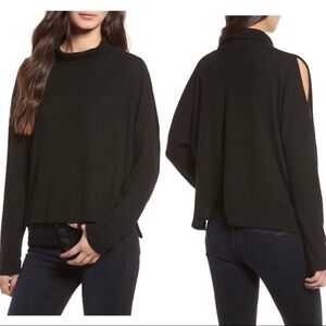 Project Social T Cold Shoulder Sweater Black Casual Winter Fall